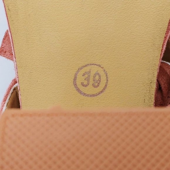 Womans High Heel Pink Ankle Tie‎ Sandal 39 - Picture 9 of 9